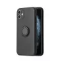iLike Apple iPhone 12 Pro Max Capa de Silicone com Anel Preto