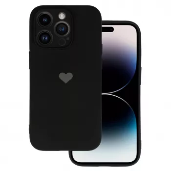 Vennus Capa de Silicone Coração Estampada Preta Samsung Galaxy A13 4G