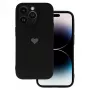 Vennus Capa de Silicone Coração Estampada Preta Samsung Galaxy A13 4G