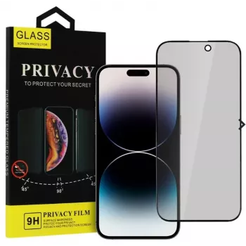 iLike Apple iPhone 14/13/13 Pro/16E película de proteção de ecrã Tempered Privacy Glass preta