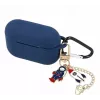 iLike Capa de proteção em silicone para Apple AirPods Pro 2 - Azul-escuro com argola