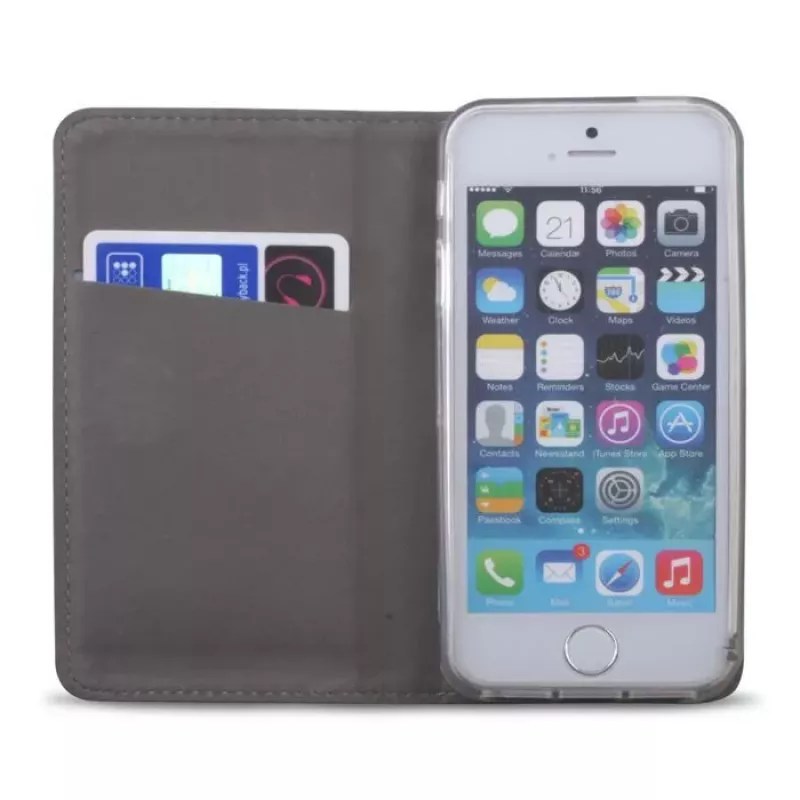 Capa Tipo Carteira Smart Magnet Prateada GreenGo para Honor 5x