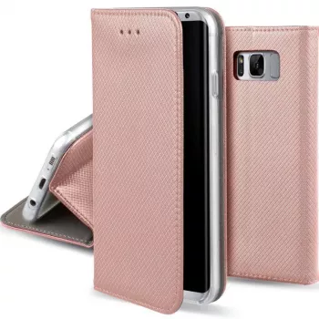 GreenGo Capa Carteira Smart Magnet para LG Q6 - Rosa Dourado
