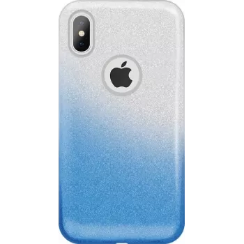 Capa 3em1 GreenGo Apple iPhone X/Xs Gradient Glitter Azul