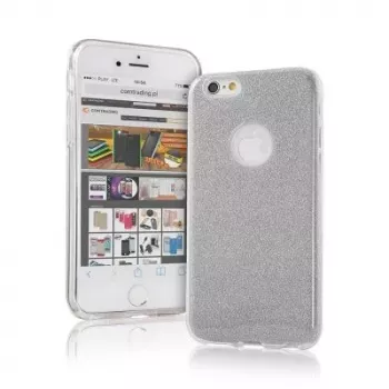 Capa traseira Glitter 3 em 1 iLike para Apple iPhone X / iPhone XS prateada