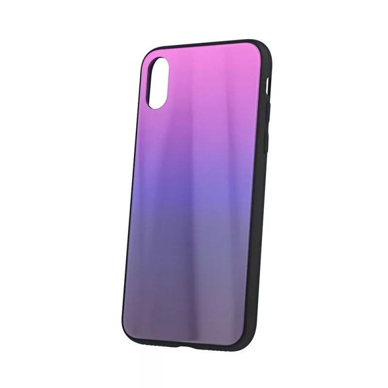 Capa de vidro Aurora iLike para Apple iPhone XR rosa-preta