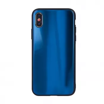 Capa de vidro Aurora iLike para Apple iPhone XR azul-escura