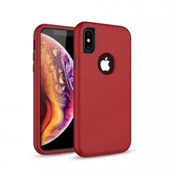 Capa 3 em 1 Defender Solid iLike Samsung Galaxy A50 vermelha