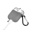 GreenGo capa de silicone para Apple AirPods com gancho cinzento