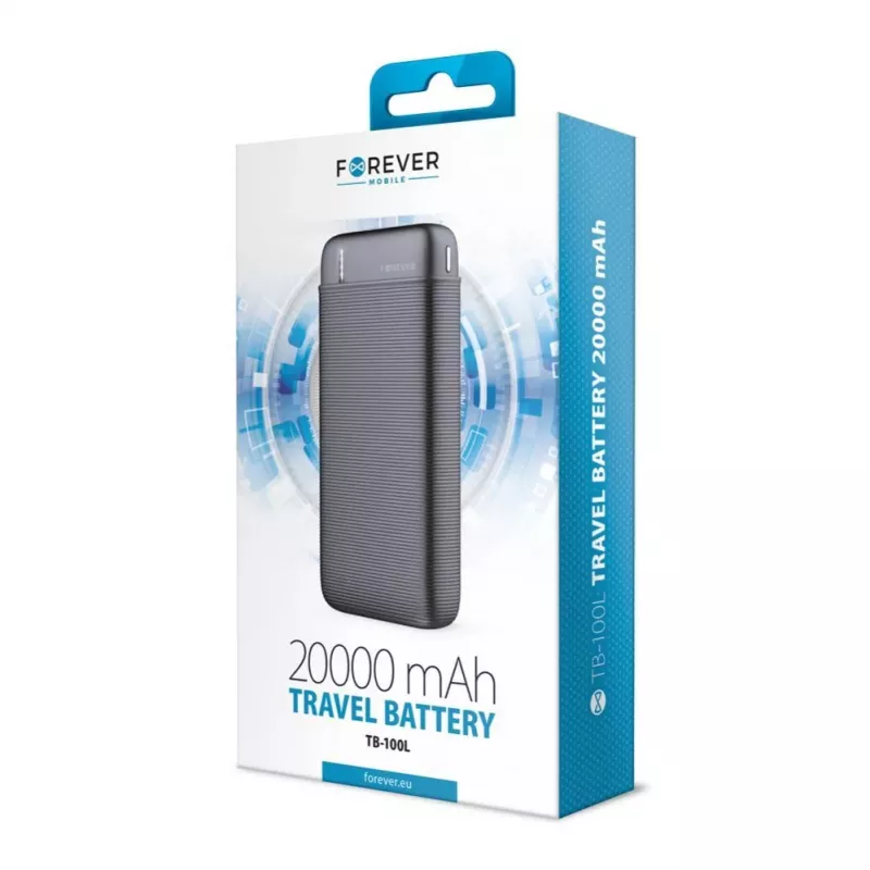 Forever power bank TB-100L 20000 mAh preto