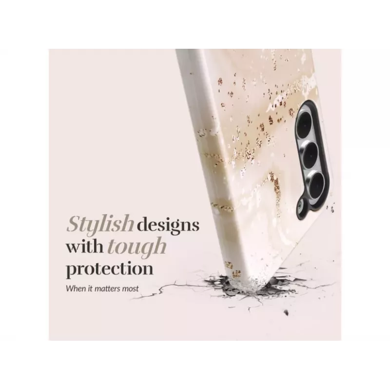 Capa traseira compatível com MagSafe Mio Gold Marble para Samsung Galaxy S25 5G