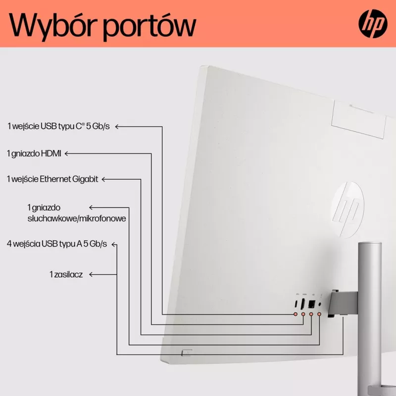 PC All-in-One HP 24-cr0332nw, AMD Ryzen 7 7730U, 23,8 polegadas Full HD, 16 GB DDR4, 512 GB SSD, Windows 11 Home, branco