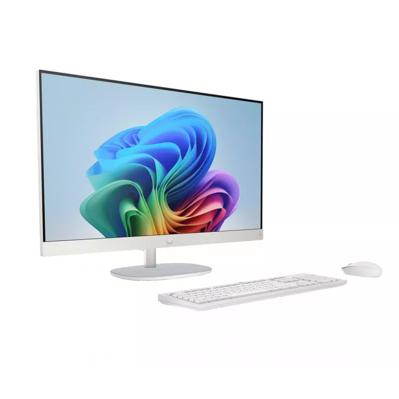 HP AiO 27-ct2004nw All-in-One PC, AMD Ryzen AI 5 330, 27 polegadas FHD IPS Anti-Reflexo, 16GB DDR5, 512GB SSD, AMD Radeon 820M, Webcam IR 1080p, Windows 11, Shell White/Light Gray, 2 anos de garantia