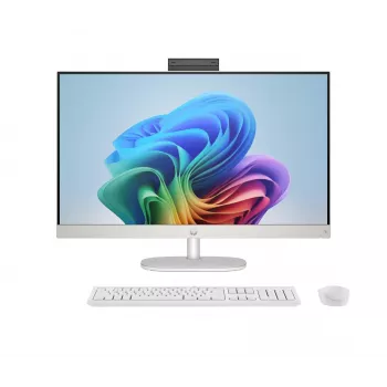 HP AiO 27-ct2004nw All-in-One PC, AMD Ryzen AI 5 330, 27 polegadas FHD IPS Anti-Reflexo, 16GB DDR5, 512GB SSD, AMD Radeon 820M, Webcam IR 1080p, Windows 11, Shell White/Light Gray, 2 anos de garantia