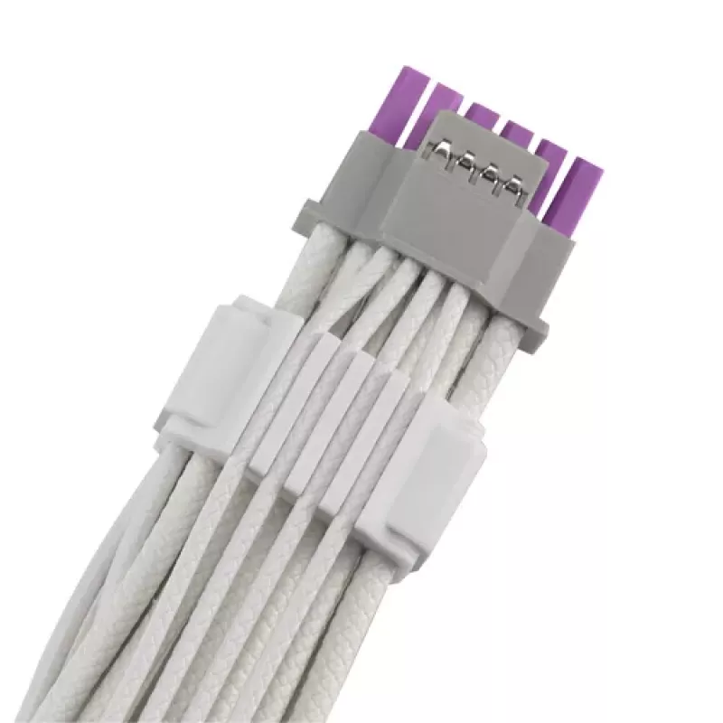 Cabo de alimentação GPU ASUS ROG EQUALIZER White Edition - 16 pinos 12VHPWR para 3x8 pinos PCIe - 700mm Branco