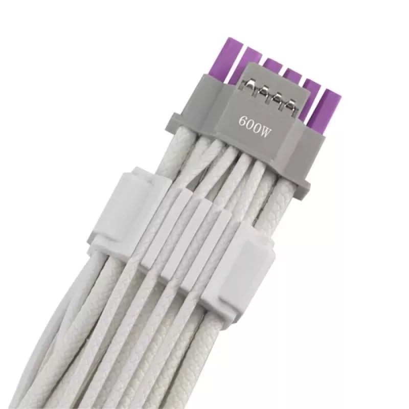 Cabo de alimentação GPU ASUS ROG EQUALIZER White Edition - 16 pinos 12VHPWR para 3x8 pinos PCIe - 700mm Branco