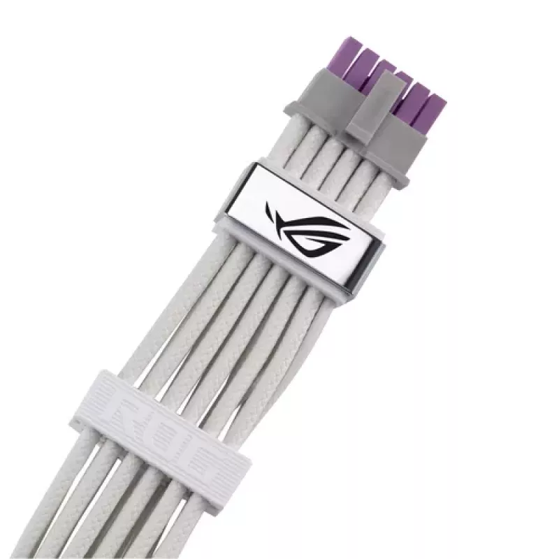 Cabo de alimentação GPU ASUS ROG EQUALIZER White Edition - 16 pinos 12VHPWR para 3x8 pinos PCIe - 700mm Branco