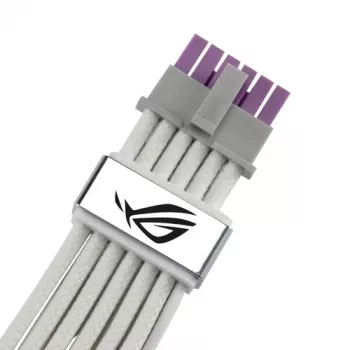 Cabo de alimentação GPU ASUS ROG EQUALIZER White Edition - 16 pinos 12VHPWR para 3x8 pinos PCIe - 700mm Branco