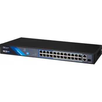BCS BCS-B-SP2402G-1SFP switch PoE+ não gerido de 24 portas com 2 uplinks Gigabit e 1 slot SFP