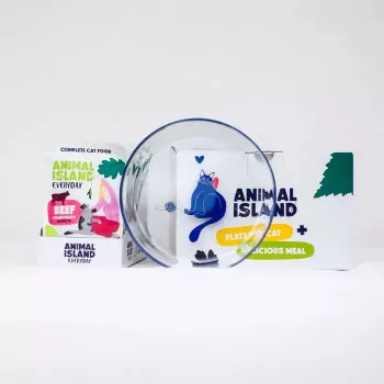 ANIMAL ISLAND filete de vaca comida húmida para gatos 12x85g + prato