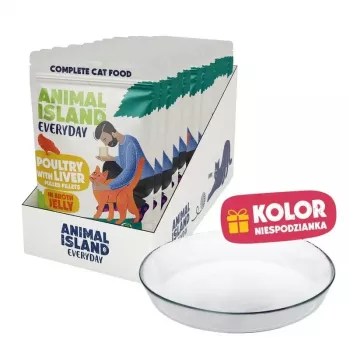 ANIMAL ISLAND NEW JELLY EVERYDAY 12x85g com prato de alimentação