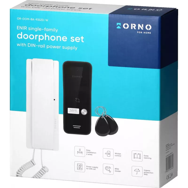 ORNO OR-DOM-BA-935ZD/W kit de videoporteiro áudio de 2 fios para moradia unifamiliar, branco