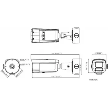 Câmara de vigilância IP bullet exterior Hikvision Pro Series com AcuSense DS-2CD2683G2-LIZS2U(2.8-12mm) 3840 x 2160 píxeis teto/parede