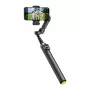 Estabilizador para smartphone AOCHUAN Smart V3 com AI-Tracking, luz de preenchimento, comando remoto, tripé, pau de selfie, preto