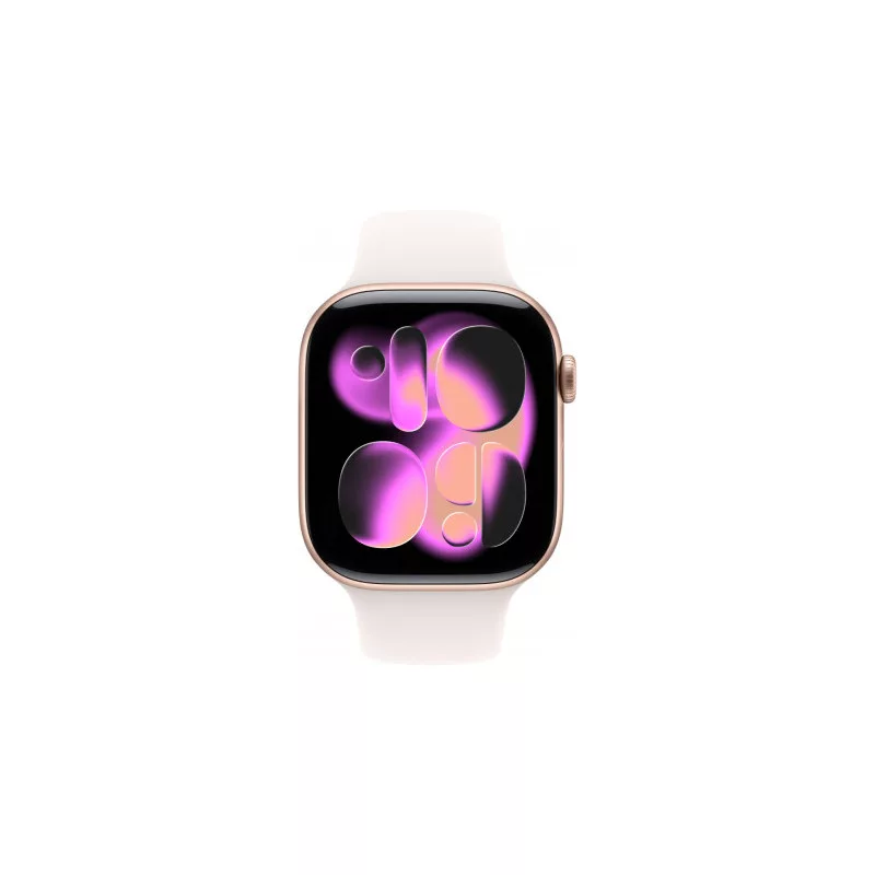 Apple Watch Series 11 GPS 42mm caixa de alumínio rosa-ouro com bracelete desportiva Light Blush S/M, MEU04ET/A