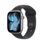 Apple Watch Series 11 (2025) GPS 46mm Caixa de alumínio cinzento sideral com bracelete desportiva preta M/L
