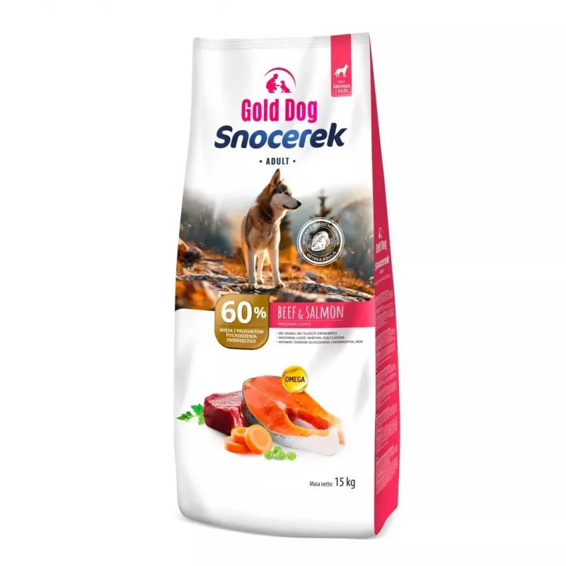 GDD Gold Dog Snocerek Large Breeds Adult Alimento Seco para Cão Carne e Salmão 15kg