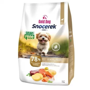 GDD Gold Dog Snocerek Grain Free Small Breeds Carne e Salmão, Batata Alimento Seco para Cães - 4 kg