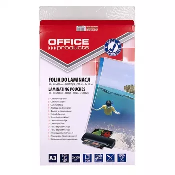 PBS OFFICE PRODUCTS Película de Plastificação A3 2x100 Mícron Brilhante 100 Folhas Transparente