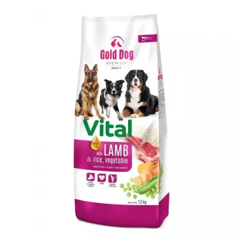 Ração seca GDD Gold Dog Premium Vital cordeiro e arroz para cães 12kg