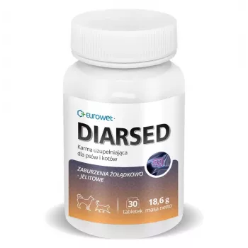 EWE EUROWET Diarsed - Alimento complementar veterinário para cães e gatos - 30 comprimidos