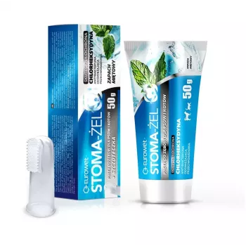 EWE EUROWET Stoma-Żel Menta Pasta de dentes e escova de dentes para cães e gatos 50 g