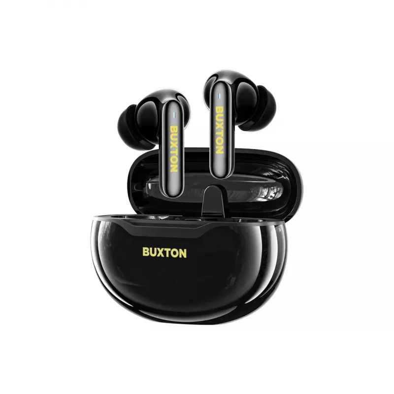 BXT Buxton BTW 7200 Black Tuya - auscultadores True Wireless in-ear com estojo de carregamento, preto, Bluetooth 5.2, IPX4, controlo tátil, Tuya Smart App