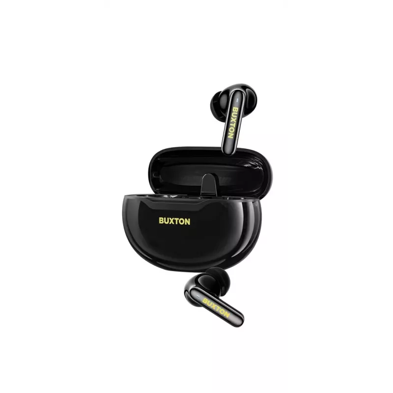 BXT Buxton BTW 7200 Black Tuya - auscultadores True Wireless in-ear com estojo de carregamento, preto, Bluetooth 5.2, IPX4, controlo tátil, Tuya Smart App
