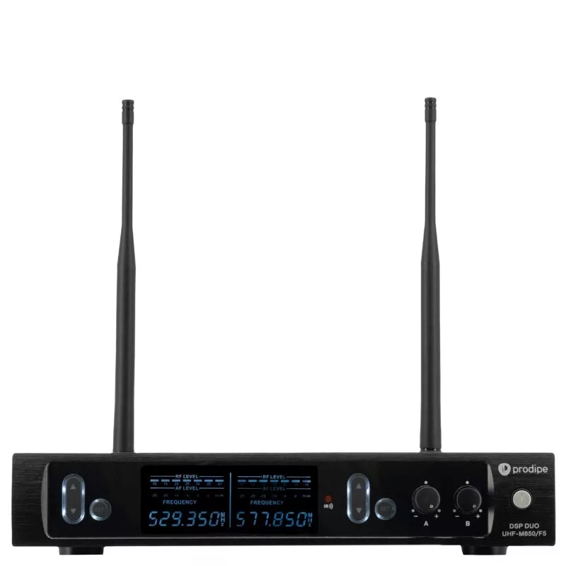 PDE Prodipe M850 DSP Duo UHF F5 - sistema de microfone sem fios UHF com 2 microfones de mão