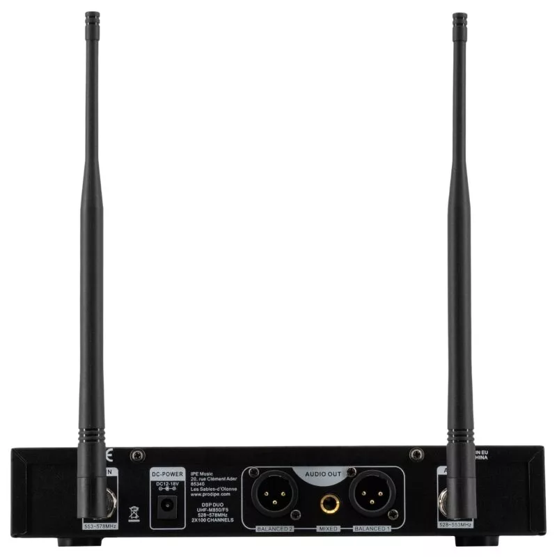 PDE Prodipe M850 DSP Duo UHF F5 - sistema de microfone sem fios UHF com 2 microfones de mão