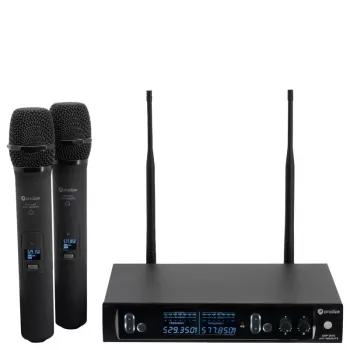 PDE Prodipe M850 DSP Duo UHF F5 - sistema de microfone sem fios UHF com 2 microfones de mão