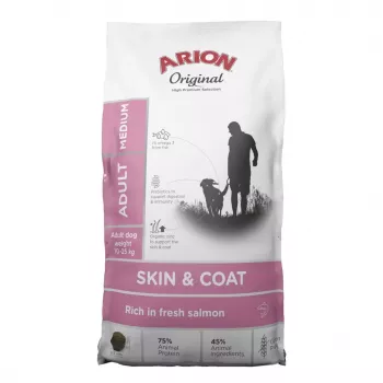 AIN ARION Original Skin & Coat Medium Salmon alimento seco para cães 12 kg