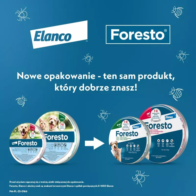 ENA ELANCO Foresto Coleira Antipulgas e Carraças para Gatos e Cães abaixo de 8 kg