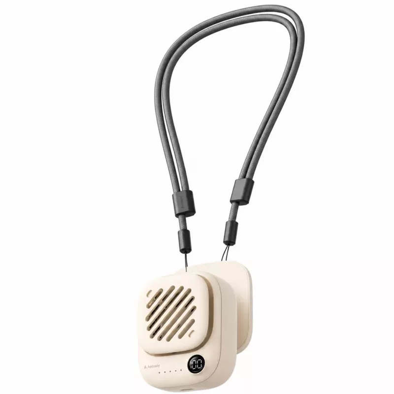 Mini ventilador de pescoço portátil AEL Aecooly Click 01 - bege