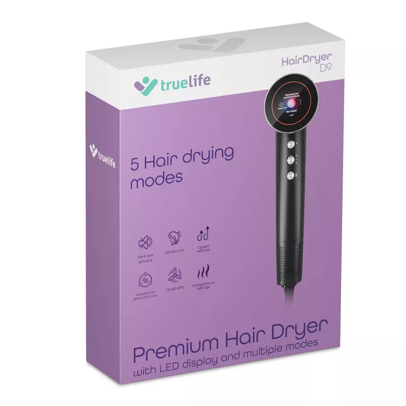 Secador de cabelo TLF TrueLife HairDryer D9 1600 W preto