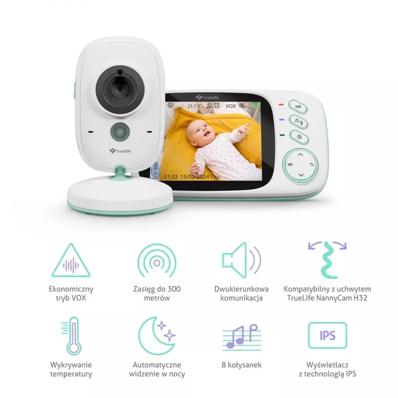 Intercomunicador para bebé TLF TrueLife NannyCam H32 Pro