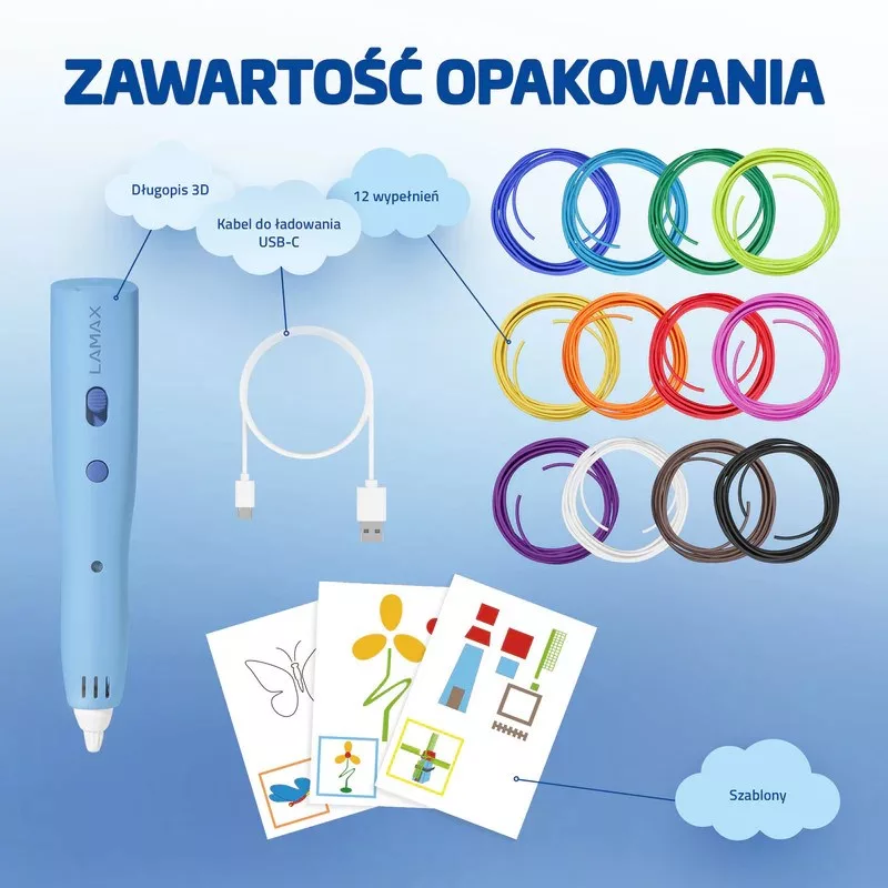 Caneta 3D LAMAX ArtKid1 3D, azul