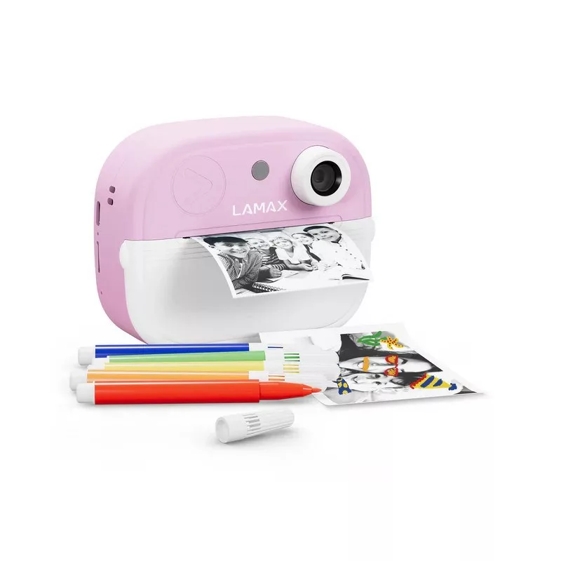 Máquina fotográfica digital infantil LAMAX InstaKid2 Play, rosa, ecrã IPS de 2,0 polegadas, vídeo Full HD, foto 48 Mpx, microSD