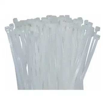 Abraçadeiras de nylon WKK naturais 200x3,6 mm 100 unidades