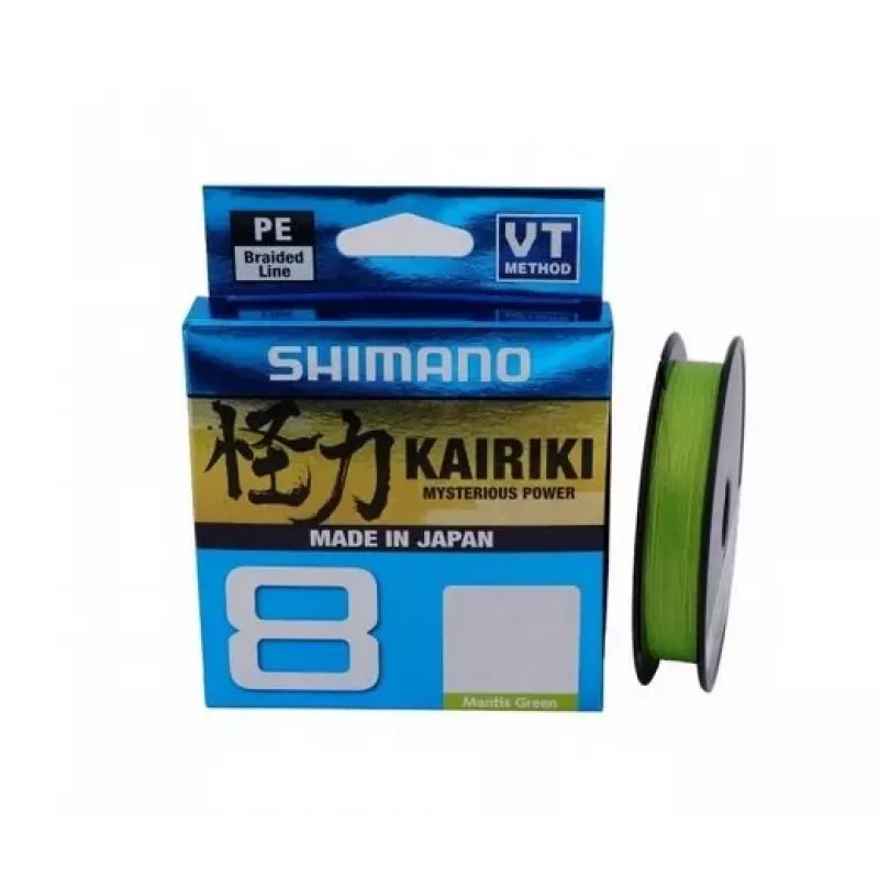 Fio de pesca trançado SHIMANO Kairiki 8 0,060mm 150m 5,3kg Mantis Green